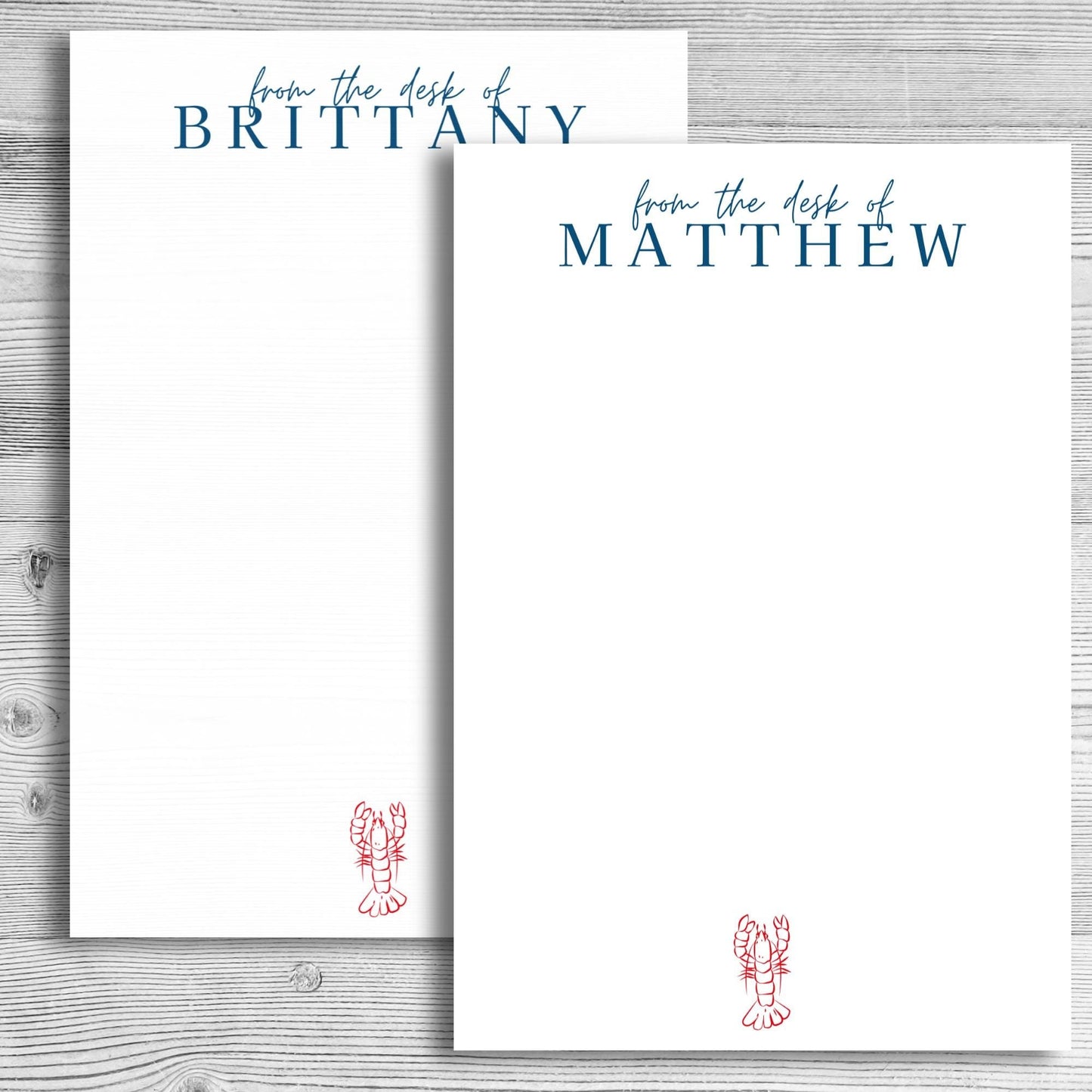 Personalized Lobster Notepad by The Saltwater Press