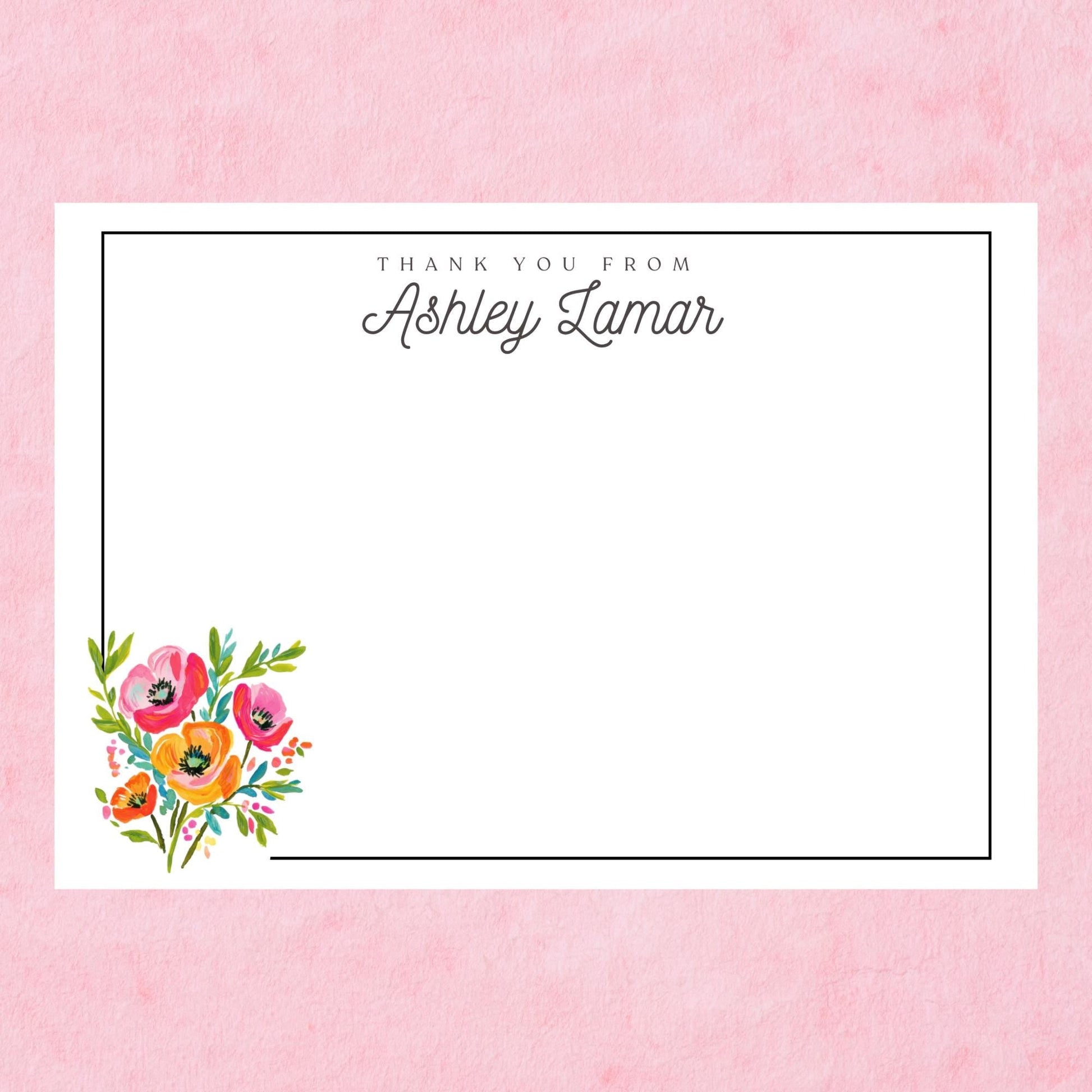 Personalized Floral Notecards by The Saltwater Press
