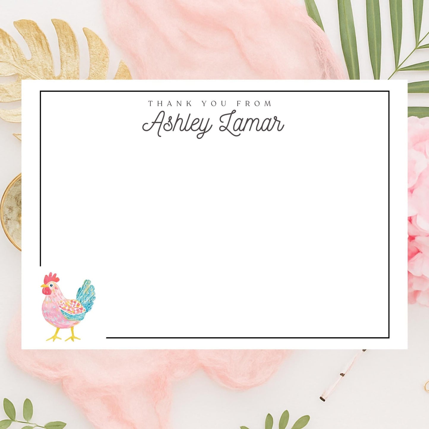 Personalized Rooster Notecards by The Saltwater Press