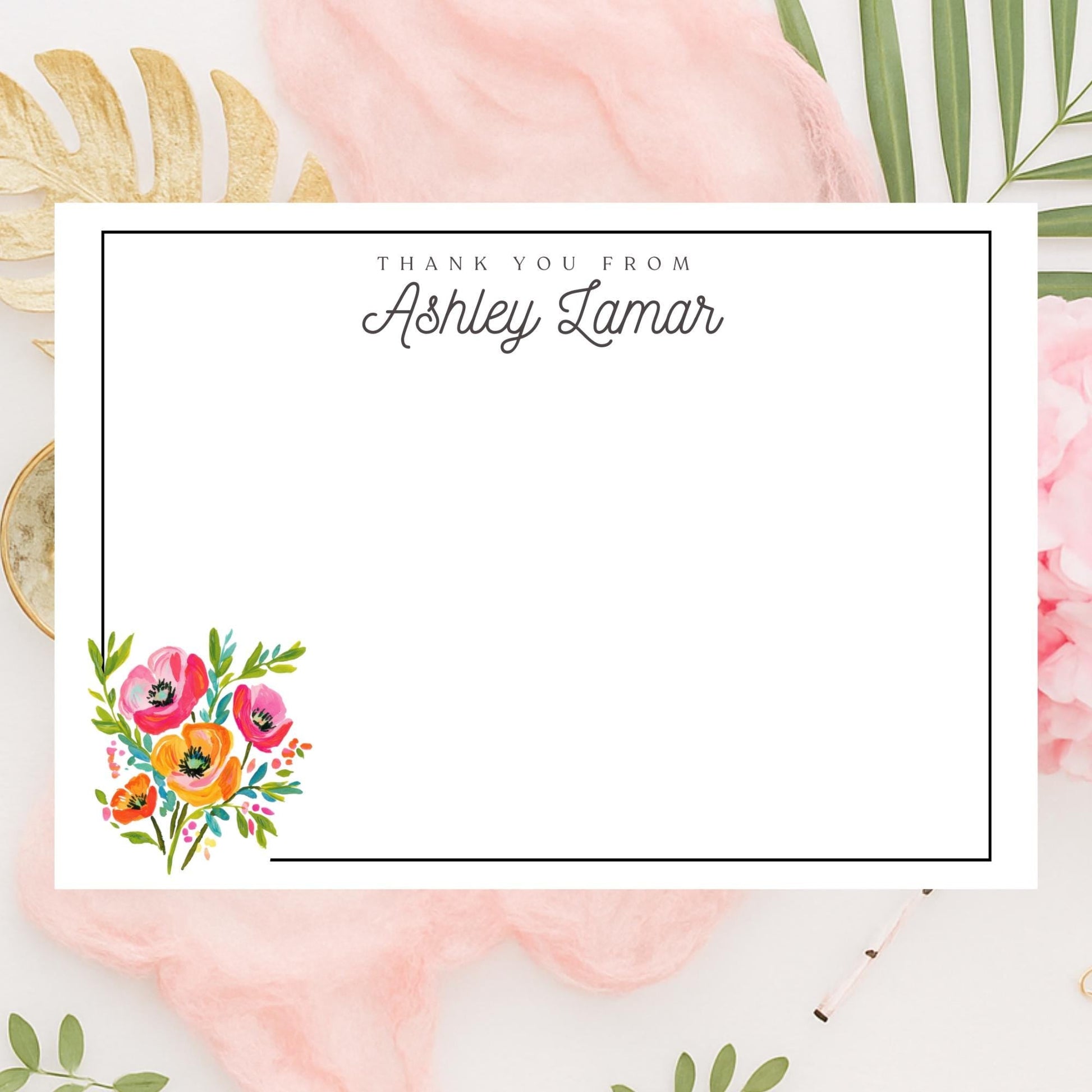 Personalized Floral Notecards by The Saltwater Press