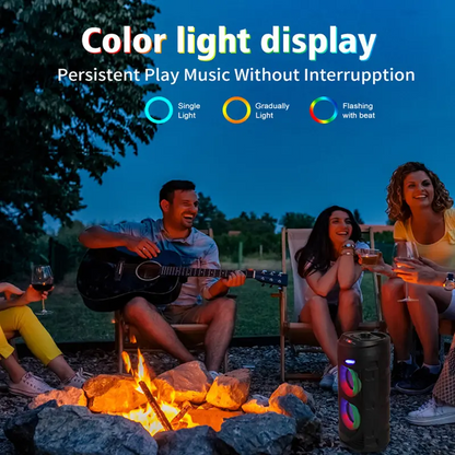 Portable Bluetooth 5.0 Party Speaker with Sub Woofer Heavy Bass Sound System MIC LED Lighting USB FM Radio Karaoke Input Adjustable Strap for Outdoor Use TWS Function Fast Delivery