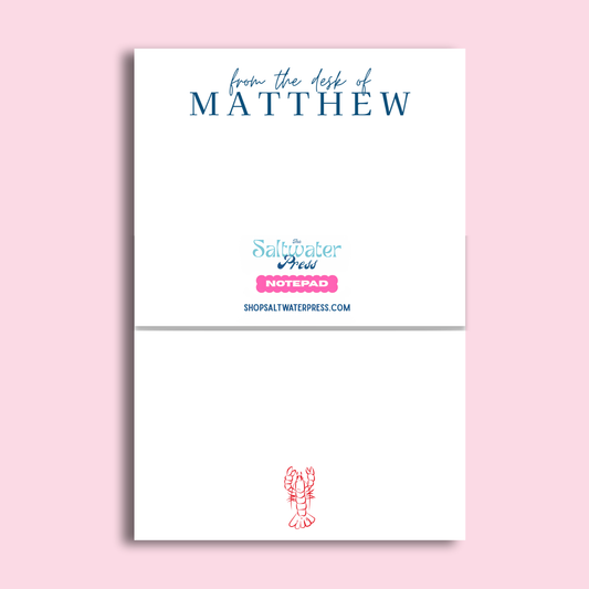 Personalized Lobster Notepad by The Saltwater Press