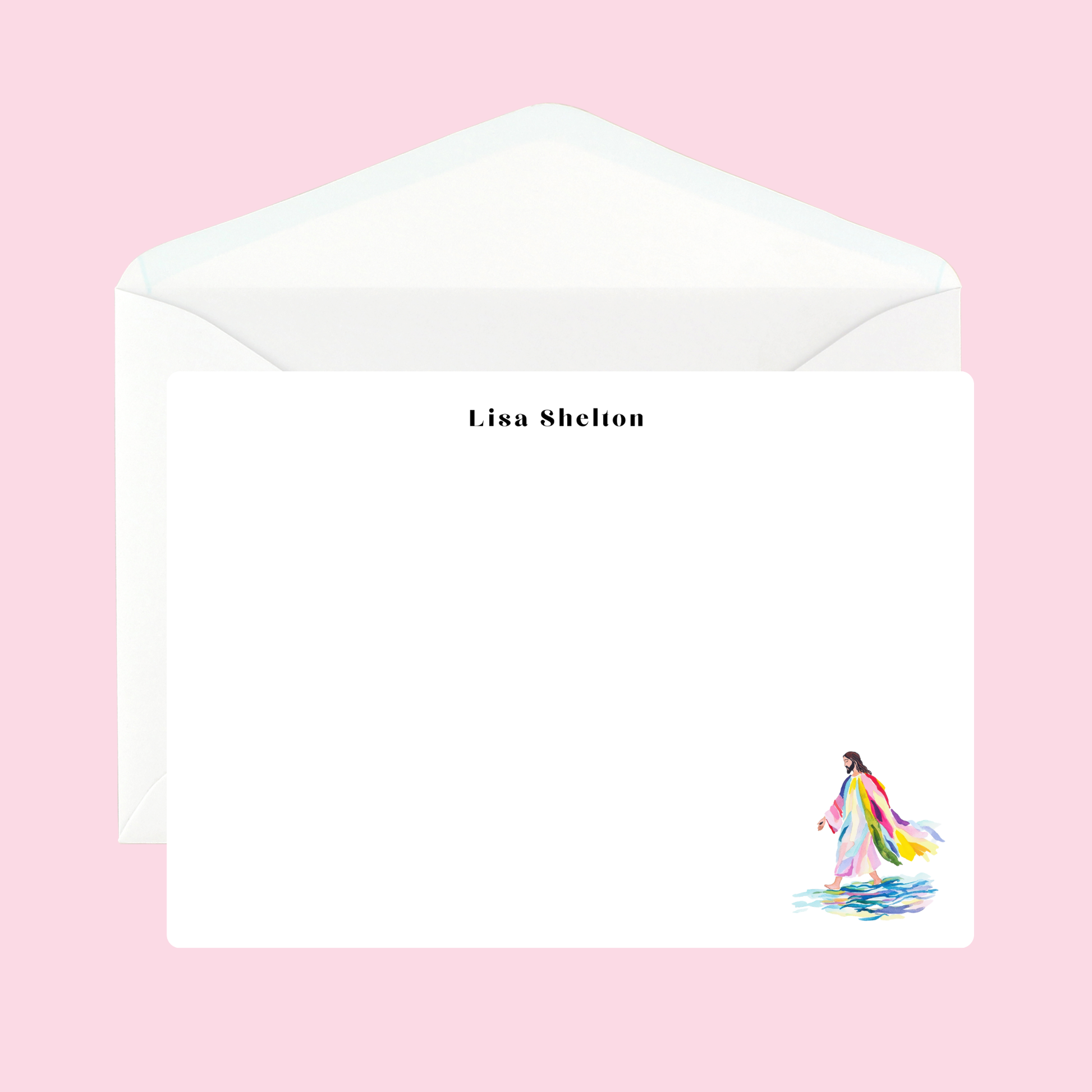 Personalized Jesus Walking Notecards by The Saltwater Press
