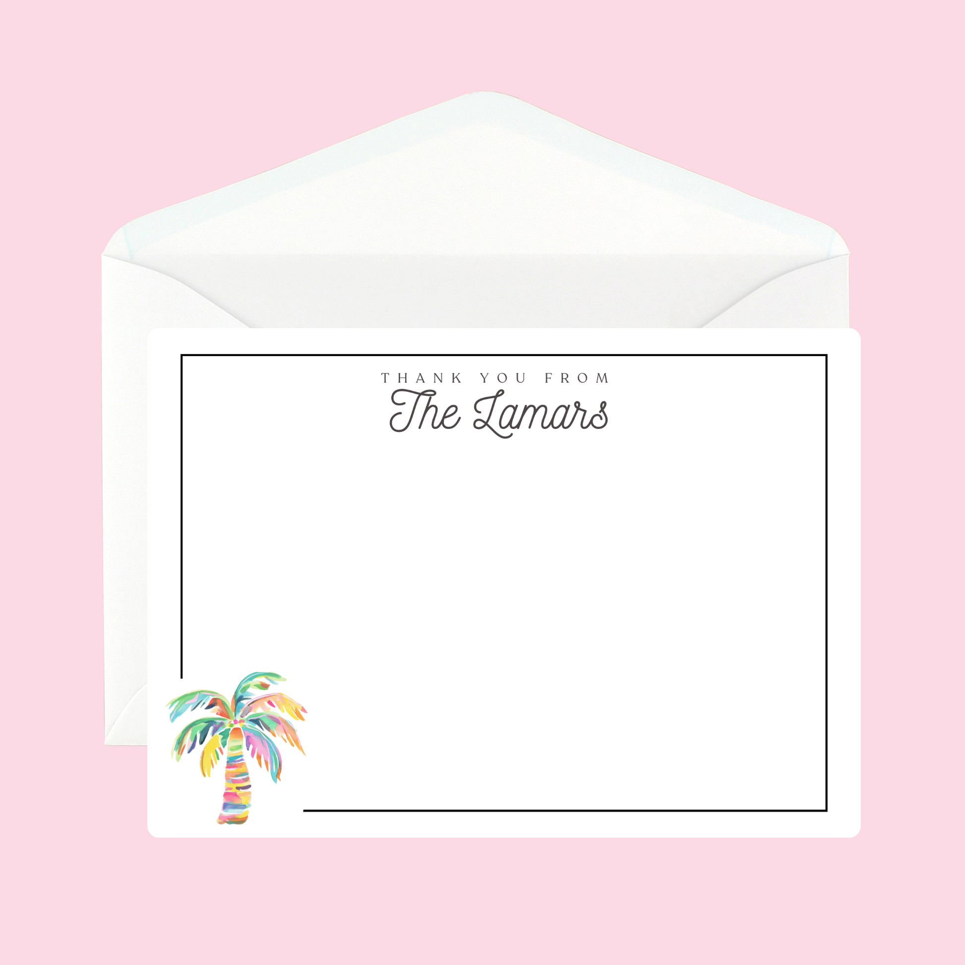 Personalized Palm Tree Notecard by The Saltwater Press