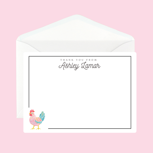 Personalized Rooster Notecards by The Saltwater Press
