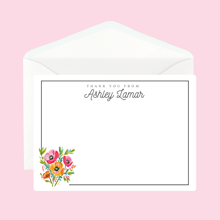 Personalized Floral Notecards by The Saltwater Press