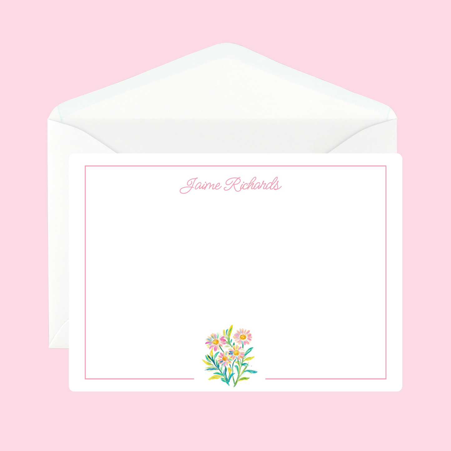 Personalized Flower Notecard by The Saltwater Press