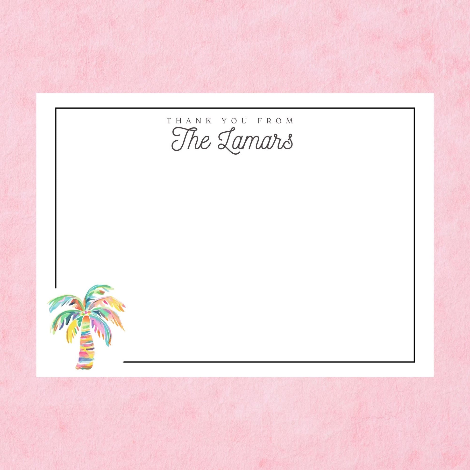 Personalized Palm Tree Notecard by The Saltwater Press
