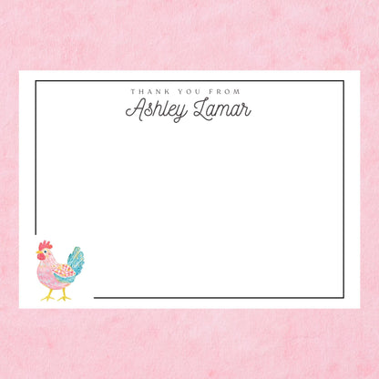 Personalized Rooster Notecards by The Saltwater Press