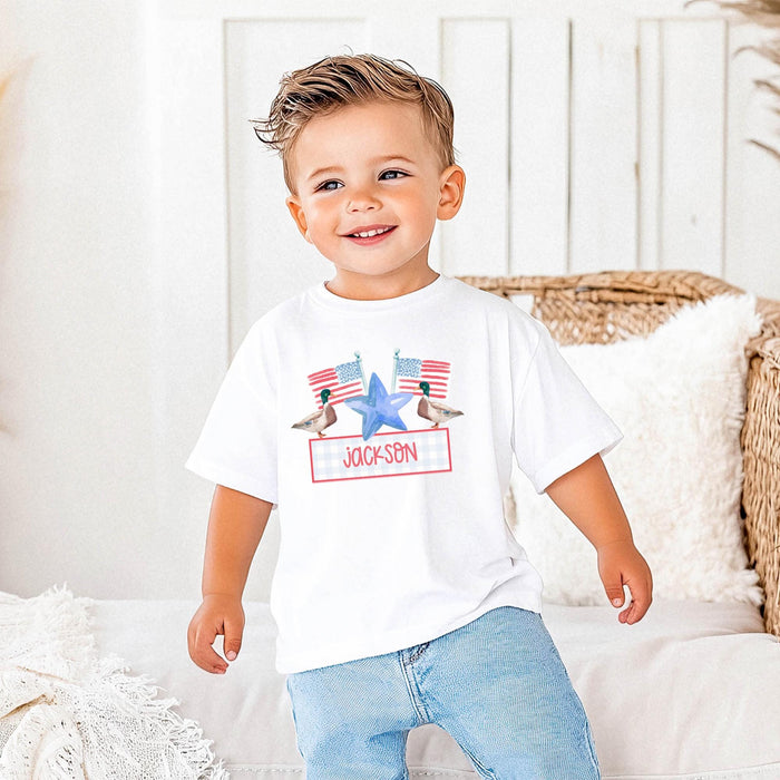 Personalized Fourth July Shirt – Custom Name Kids Patriotic Tee by The Saltwater Press