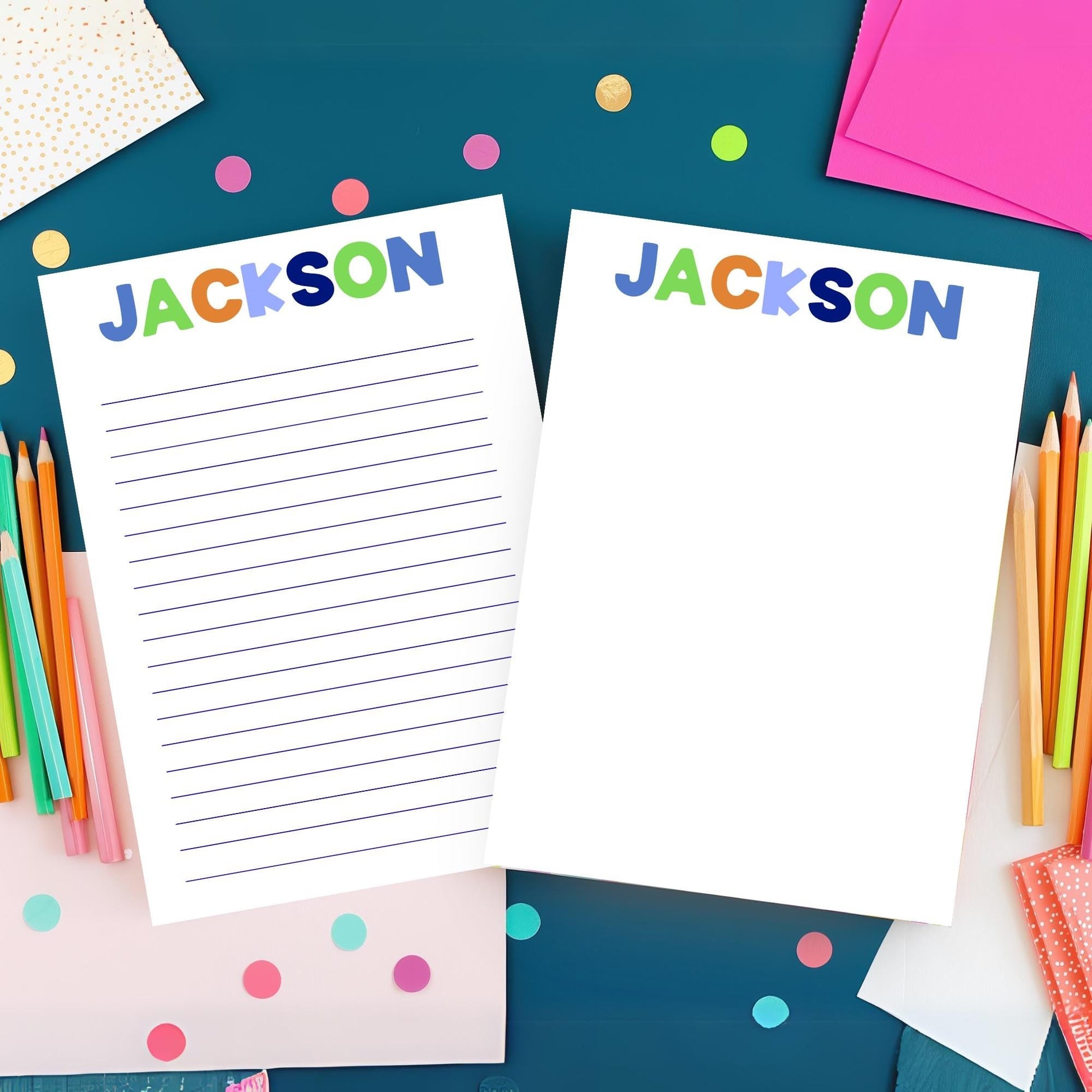 Personalized Notepad Kid – Custom Name Writing Pad School by The Saltwater Press