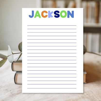 Personalized Notepad Kid – Custom Name Writing Pad School by The Saltwater Press